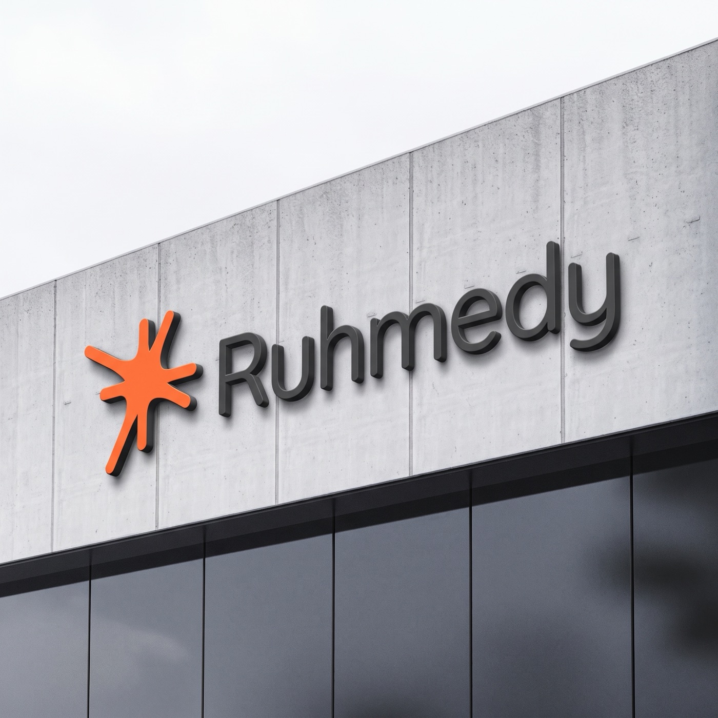 Ruhmedy signage on a building facade